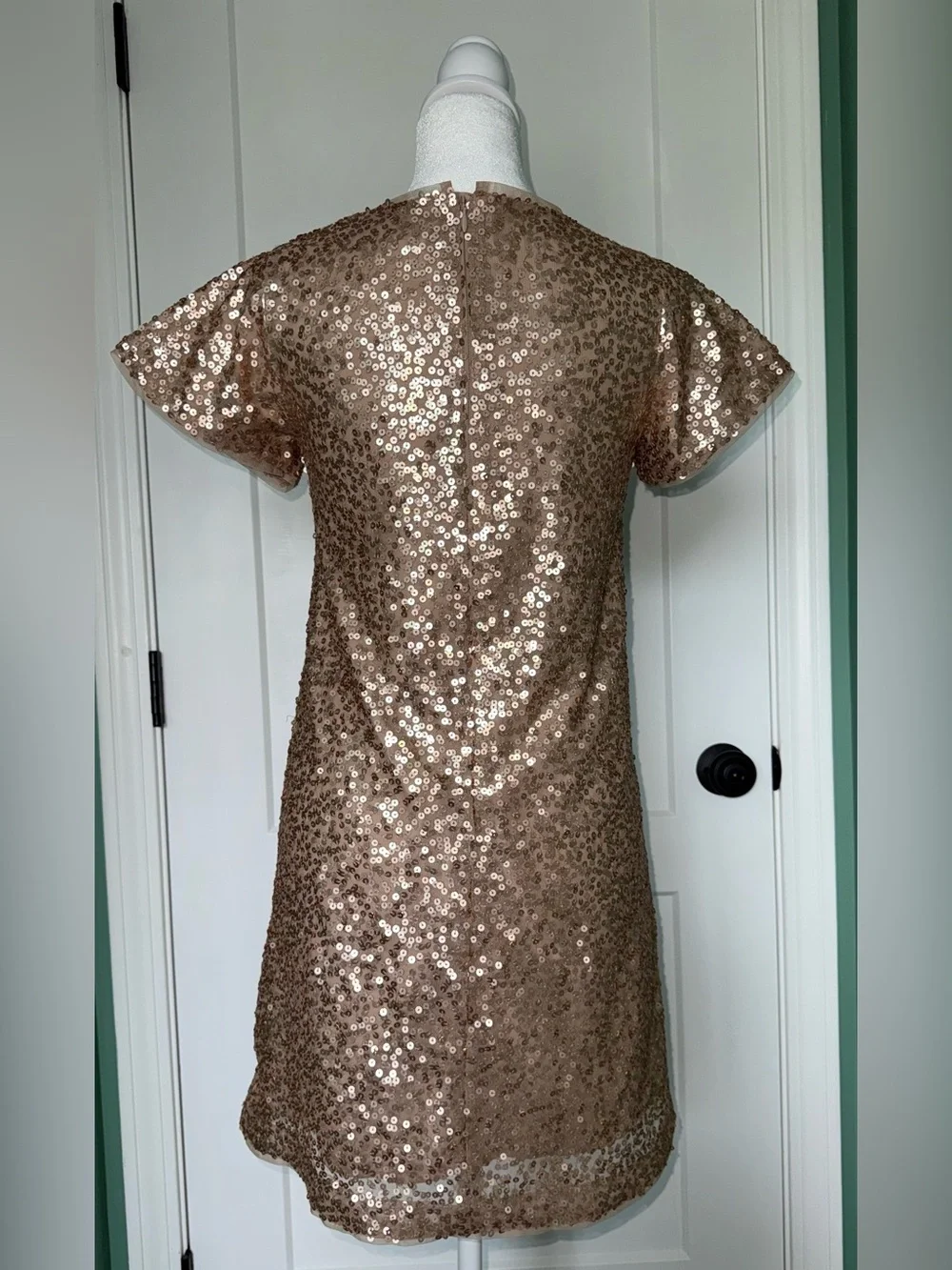 GAP Kids Gold Sequin Lined Trim Dress